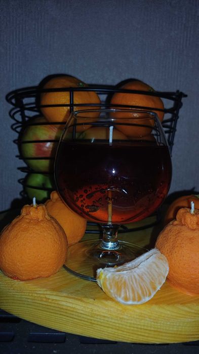 Свічка бокал "коньяк"