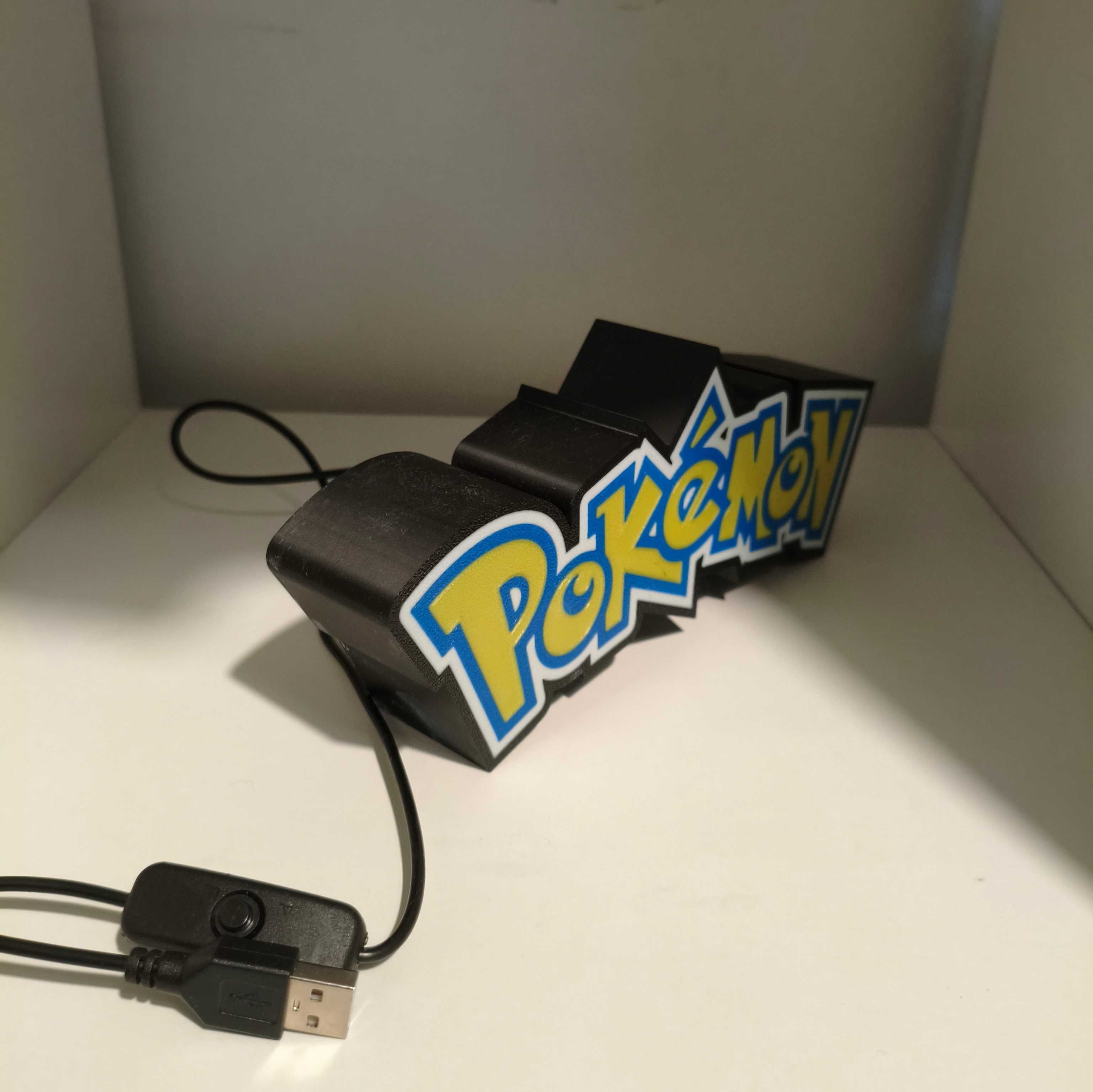 Candeeiro luz de presença Pokemon com tomada e ligação usb.