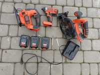 Zestaw Black+Decker, klucz, wyrzynarka, piła