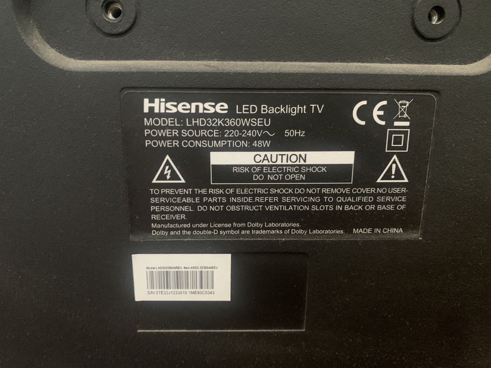 Tv hisense led backlight