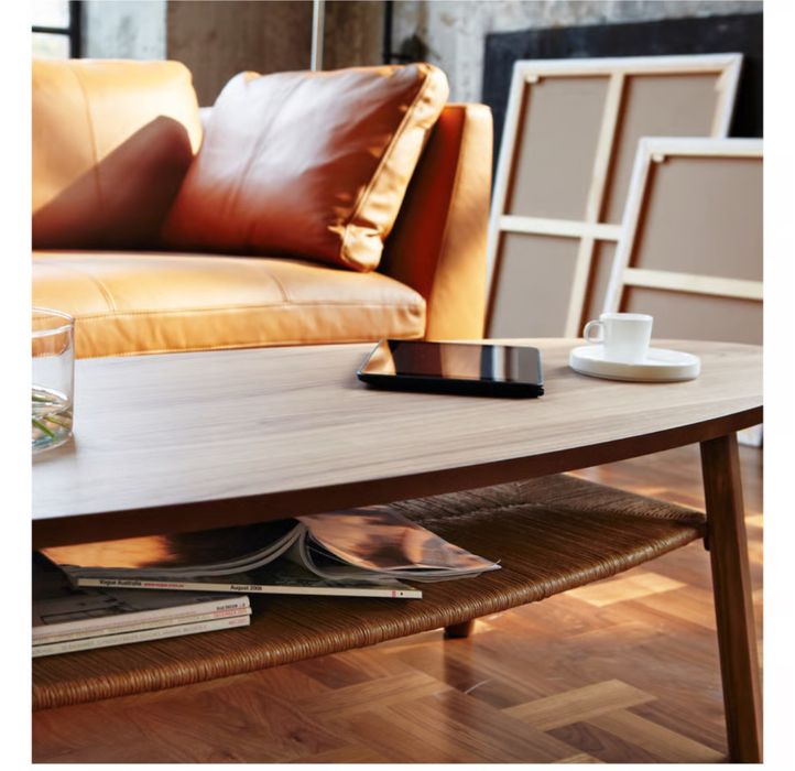 STOCKHOLM Mesa de centro, chapa de nogueira, 180x59 cm