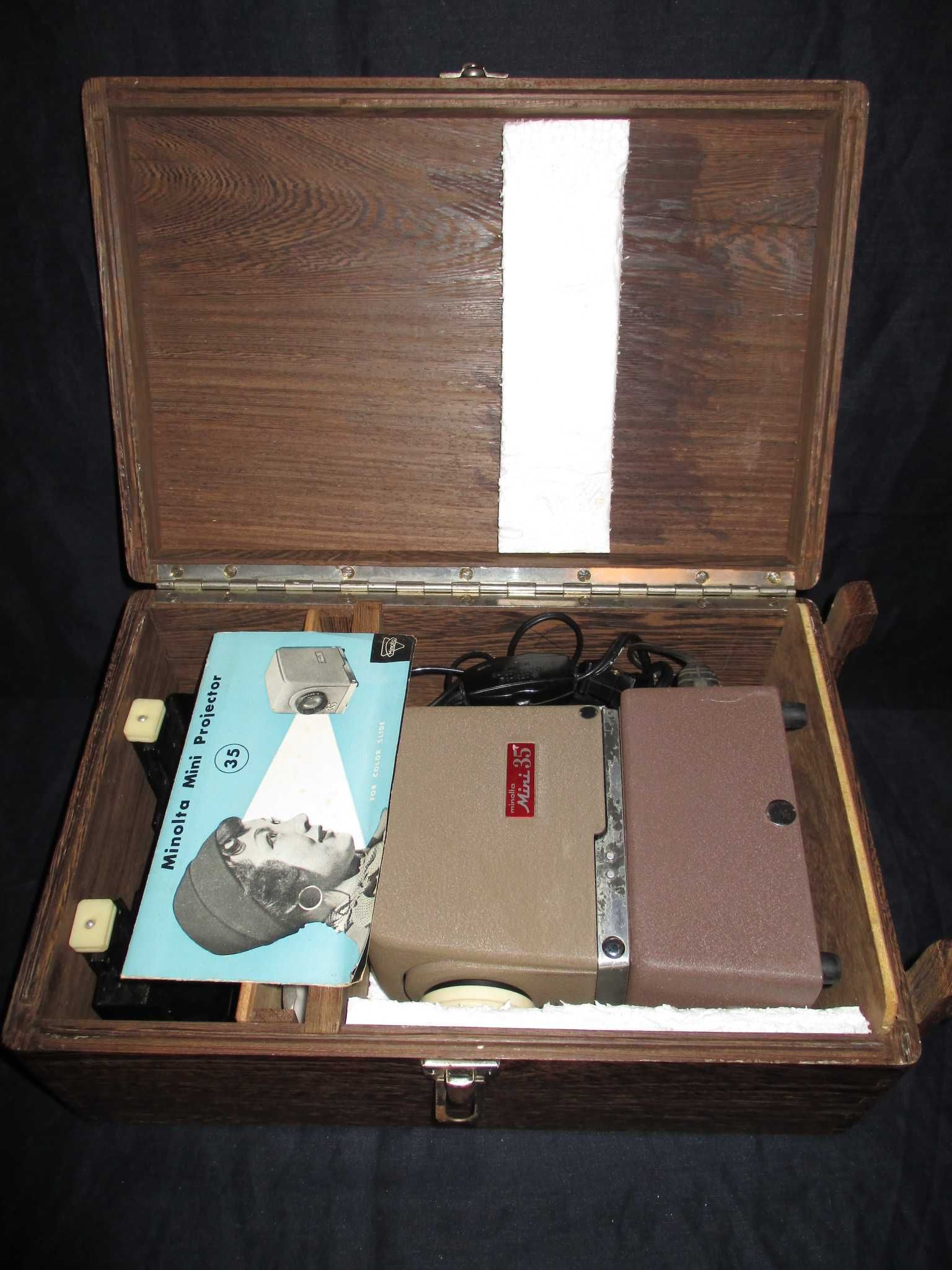 Projector Slides Vintage Minolta Mini 35 com caixa e acessórios
