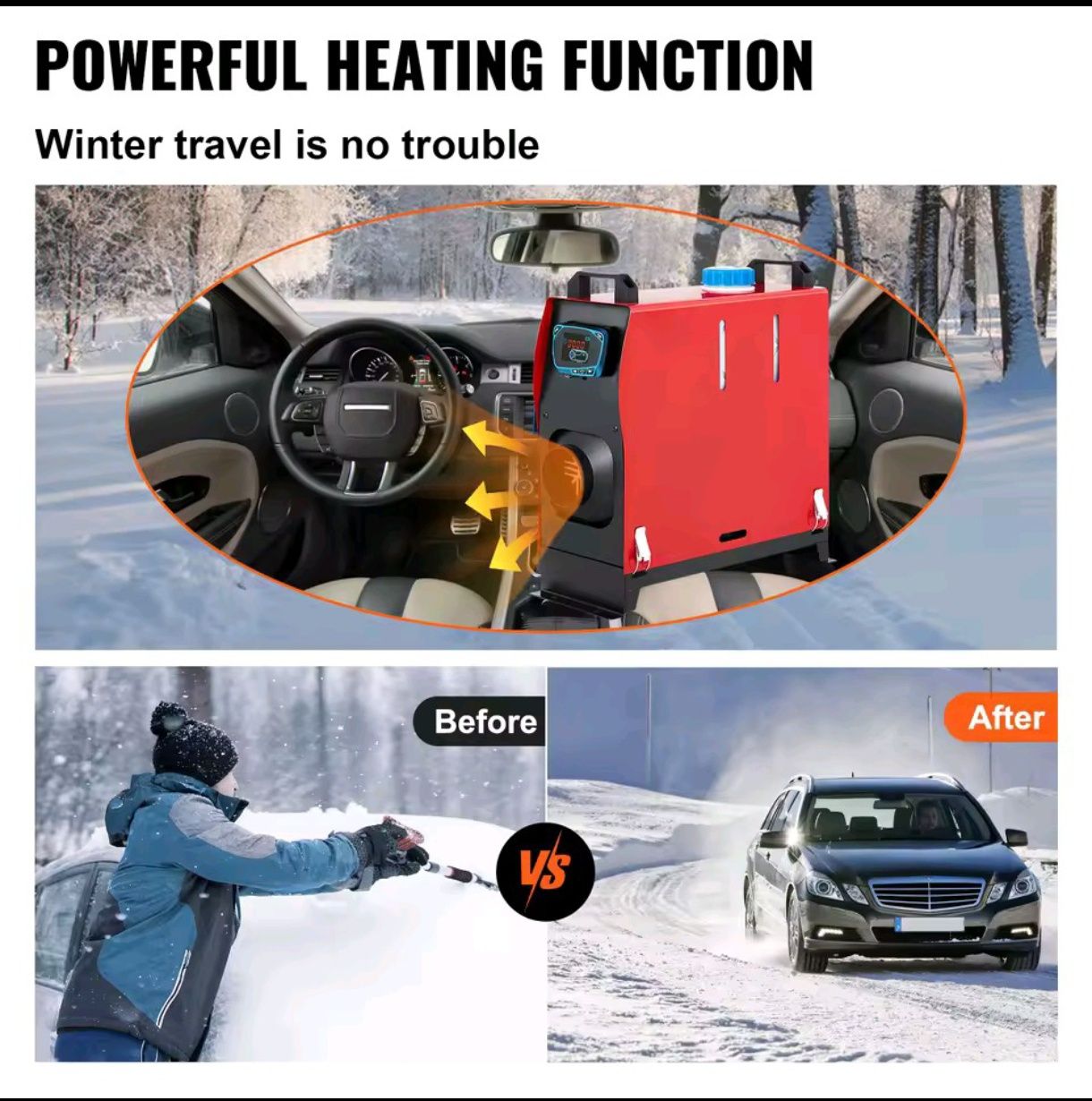 Aquecedor 12v para tenda, estufa, camião, caravana, roulote