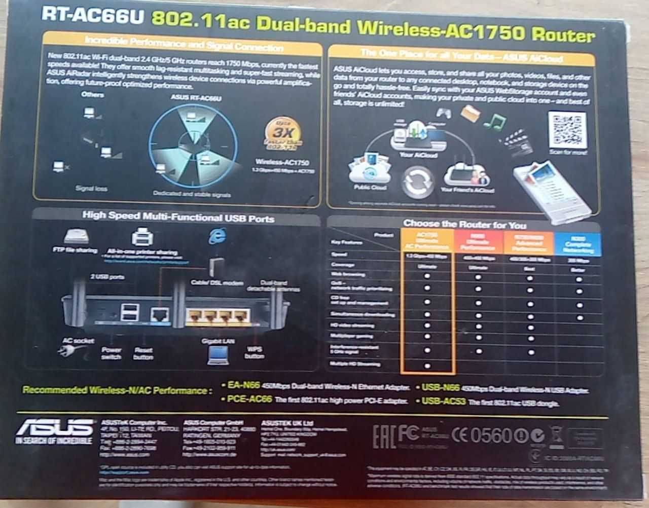 Роутер Asus RT-AC66U Dual-Band WI-FI AC1750 Gigabit Router
