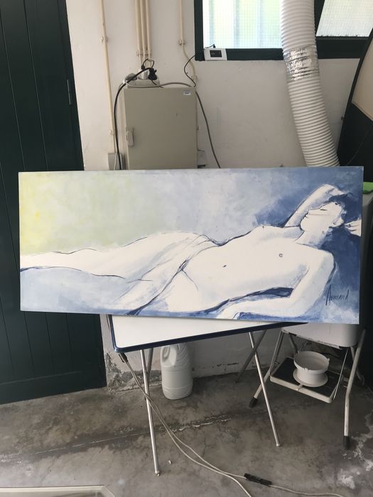 Tela artistica pintada a mao estilo erotico