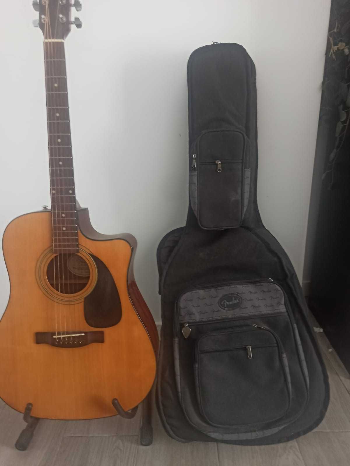 Fender CD-60CE NAT eletro - acustica + Capa Fender + suporte