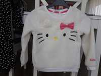 Bluza pluszowa H&M 122/128 6-8 lat Hello Kitty uszka kokarda j.nowa