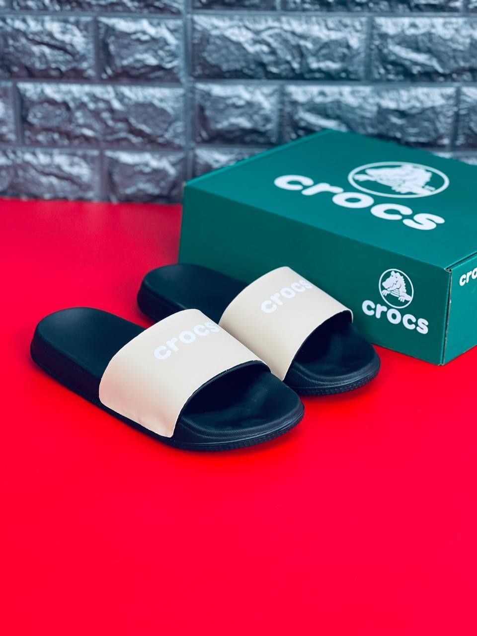 Мужские шлепанцы crocs чёрные тапочки крокс