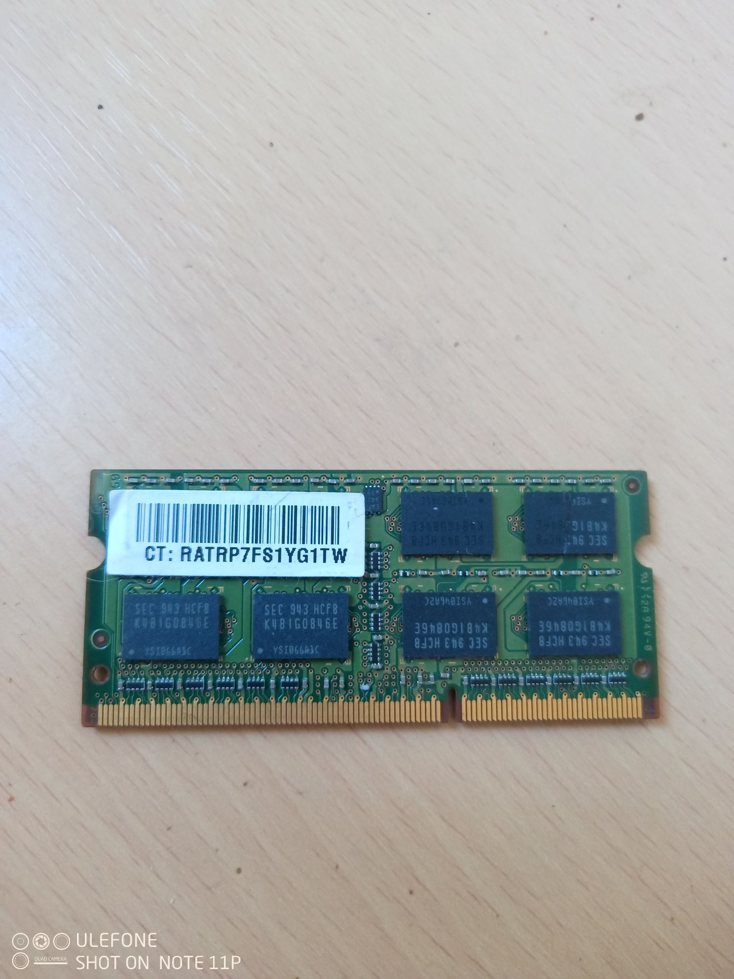 Memória portátil Samsung 2GB DDR3 8500S