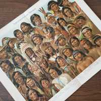 Индейцы Американские народы литография 1895 энциклопедия Meyers