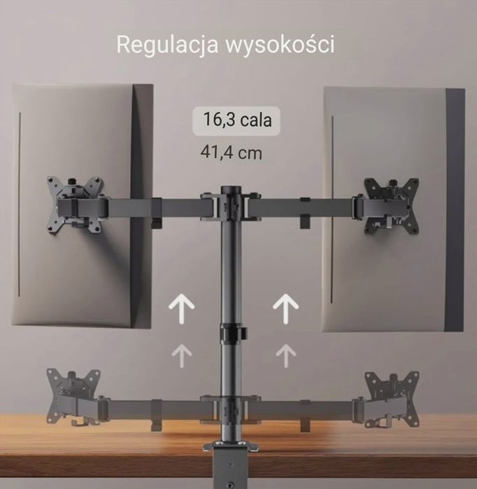 !! Uchwyt do 2 monitorów Stojak Wieszak 13-32" SUPER JAKOŚĆ !!