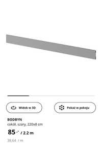 Cokół szary IKEA bodbyn 2.2m 8 cm