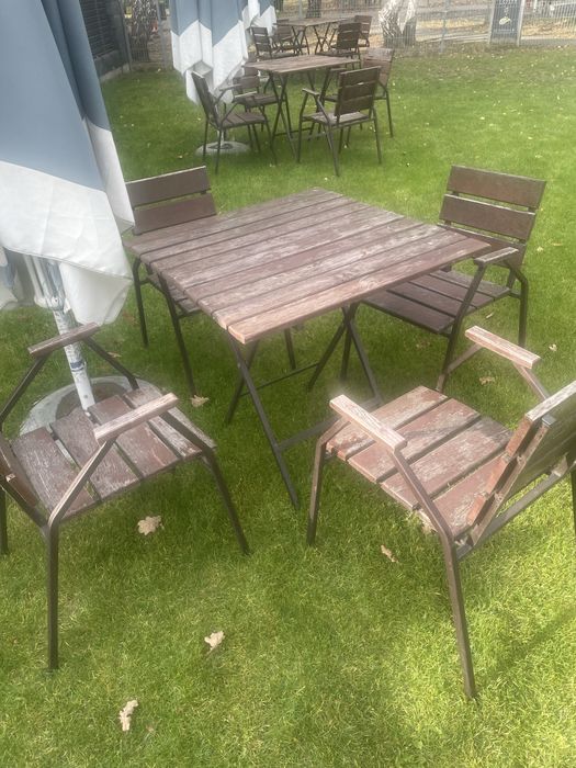 Meble ogrodowe drewniane składane