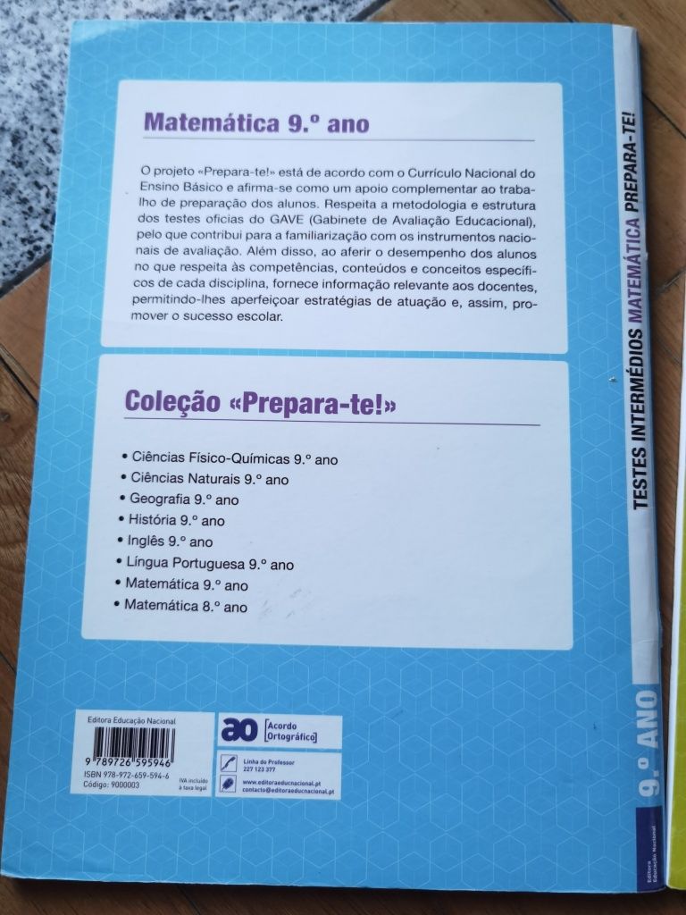 Testes Intermédios 9° ano - Matemática e  Ciências Físico-Químicas