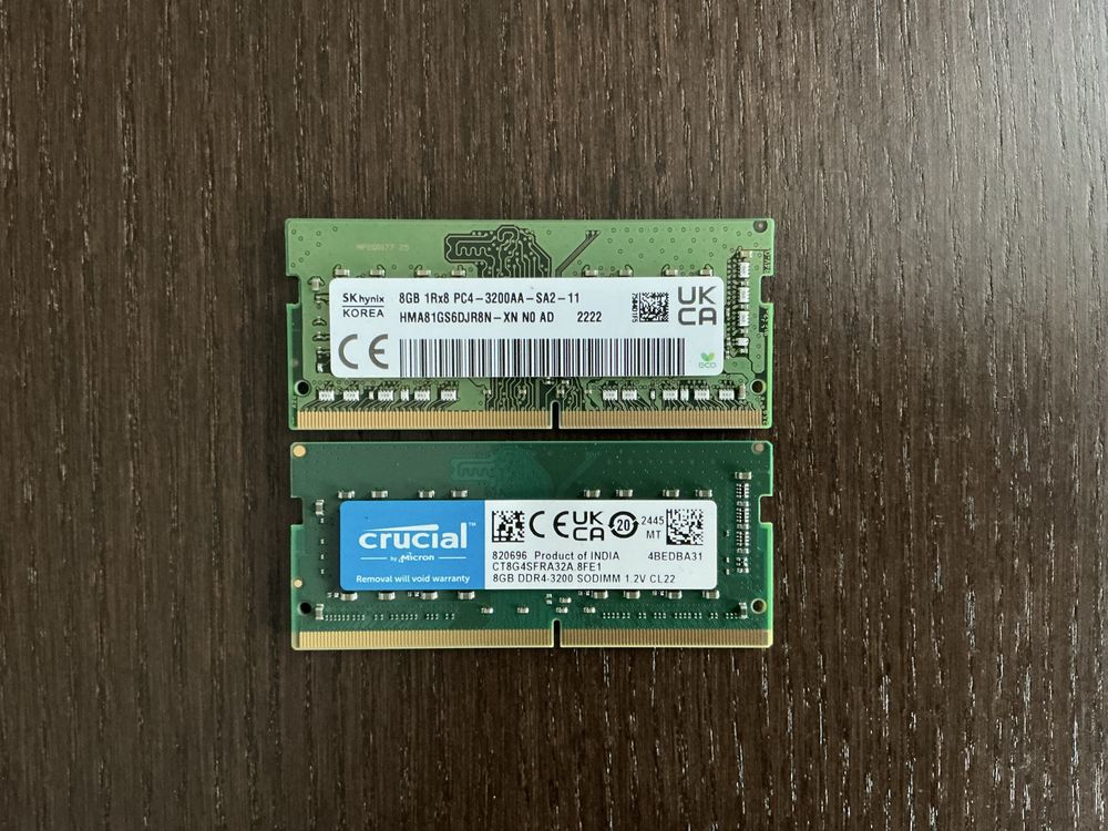 Pamięć RAM DDR4 SODIMM 2x8 GB 3200 mhz CL22 CRUCIAL SK hynix