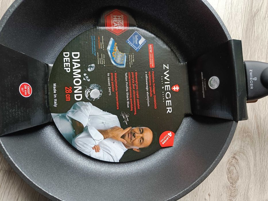 NOWA Patelnia Zwieger Diamond 28 cm Głęboka Made in Italy