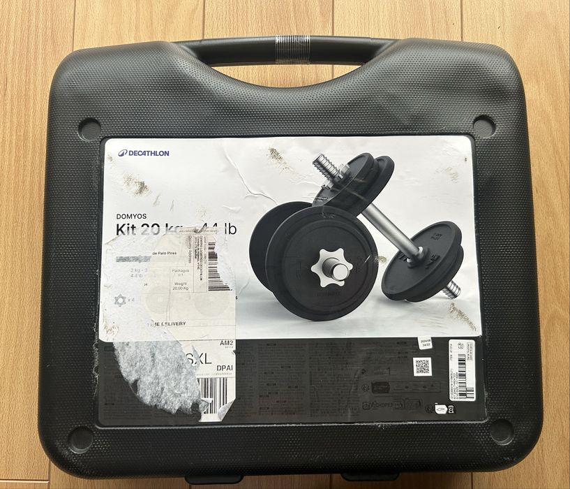 Kit 20kg domyos com mala