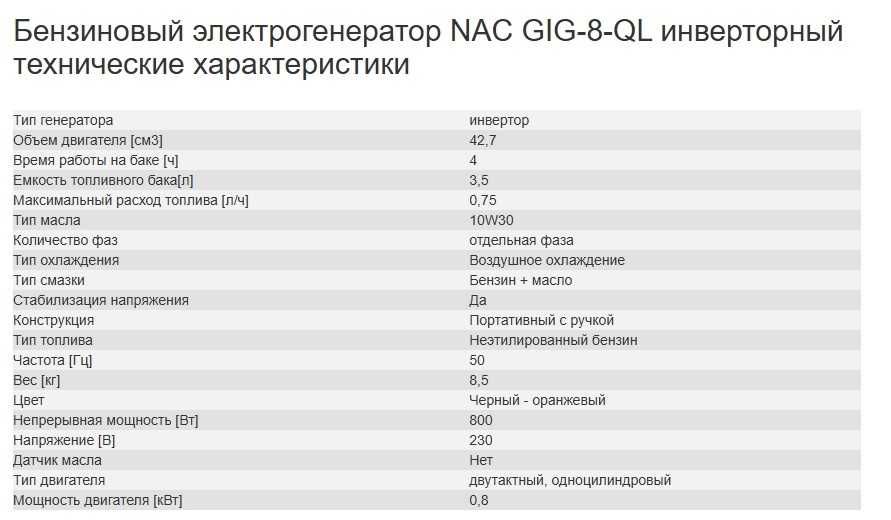 Новый генератор инверторный GIG 8 QL (+подарок масло)
