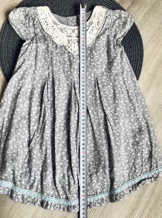 Nowa, bawełniana sukienka dla dziewczynki szara r. 86
