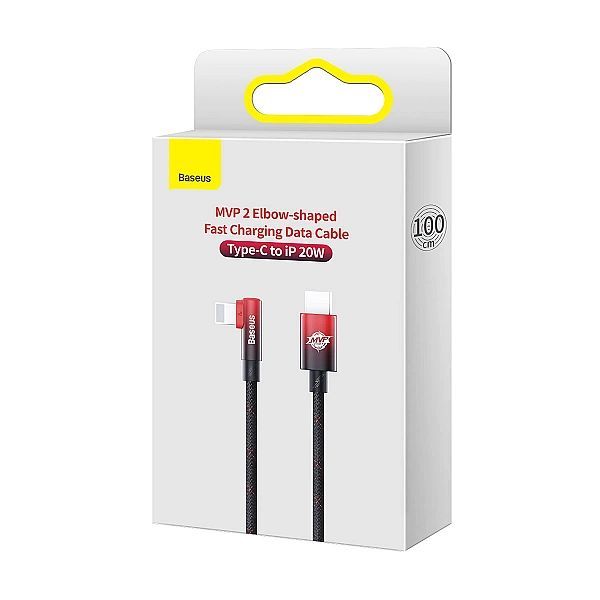 Kabel Baseus Cavp kątowy Lightning - Usb-c Pd 20w 480Mb/s 1m - czerwon