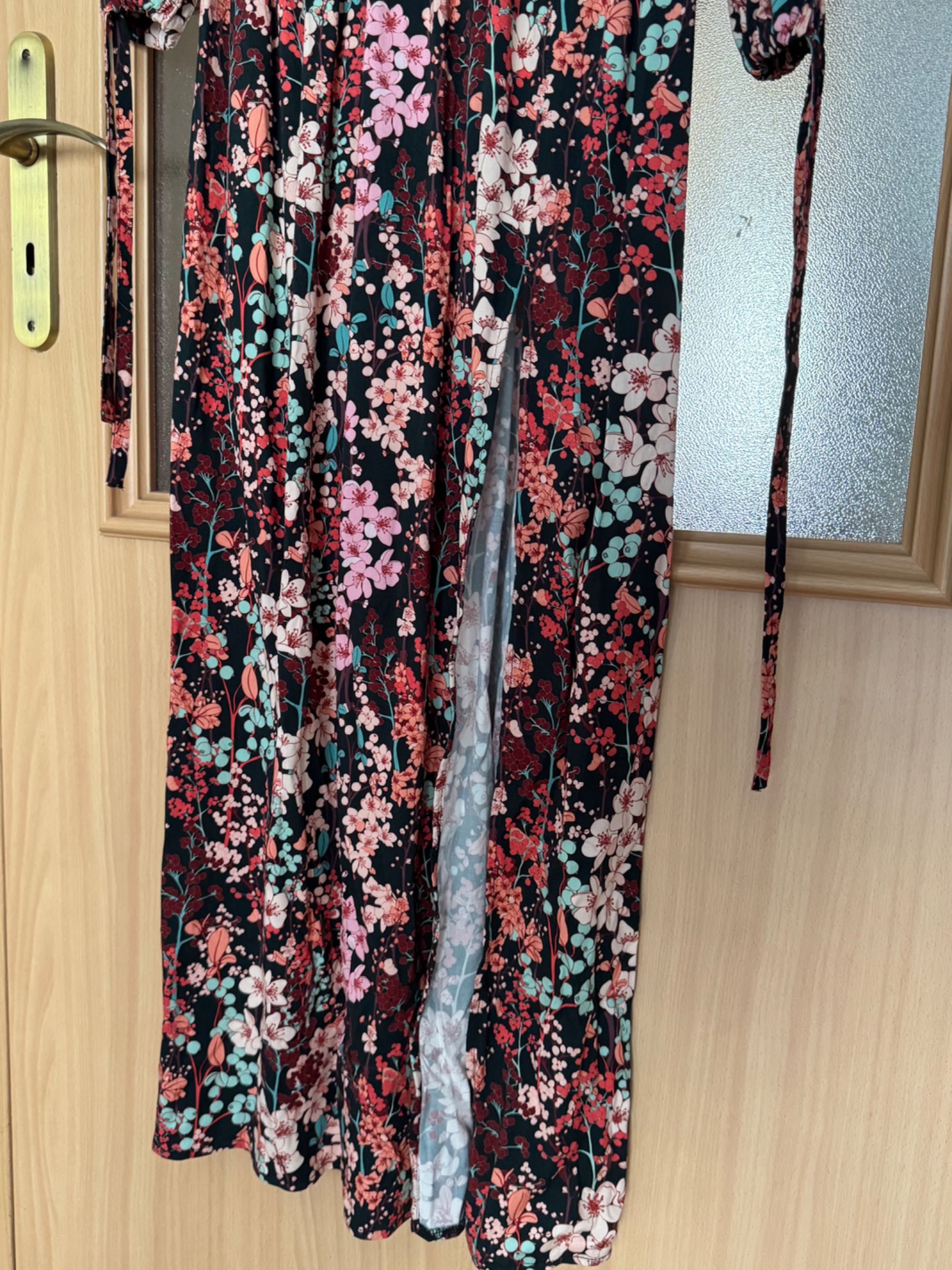NAOKO Sukienka Maxi z pękniętym rękawem rozmiar S styl boho