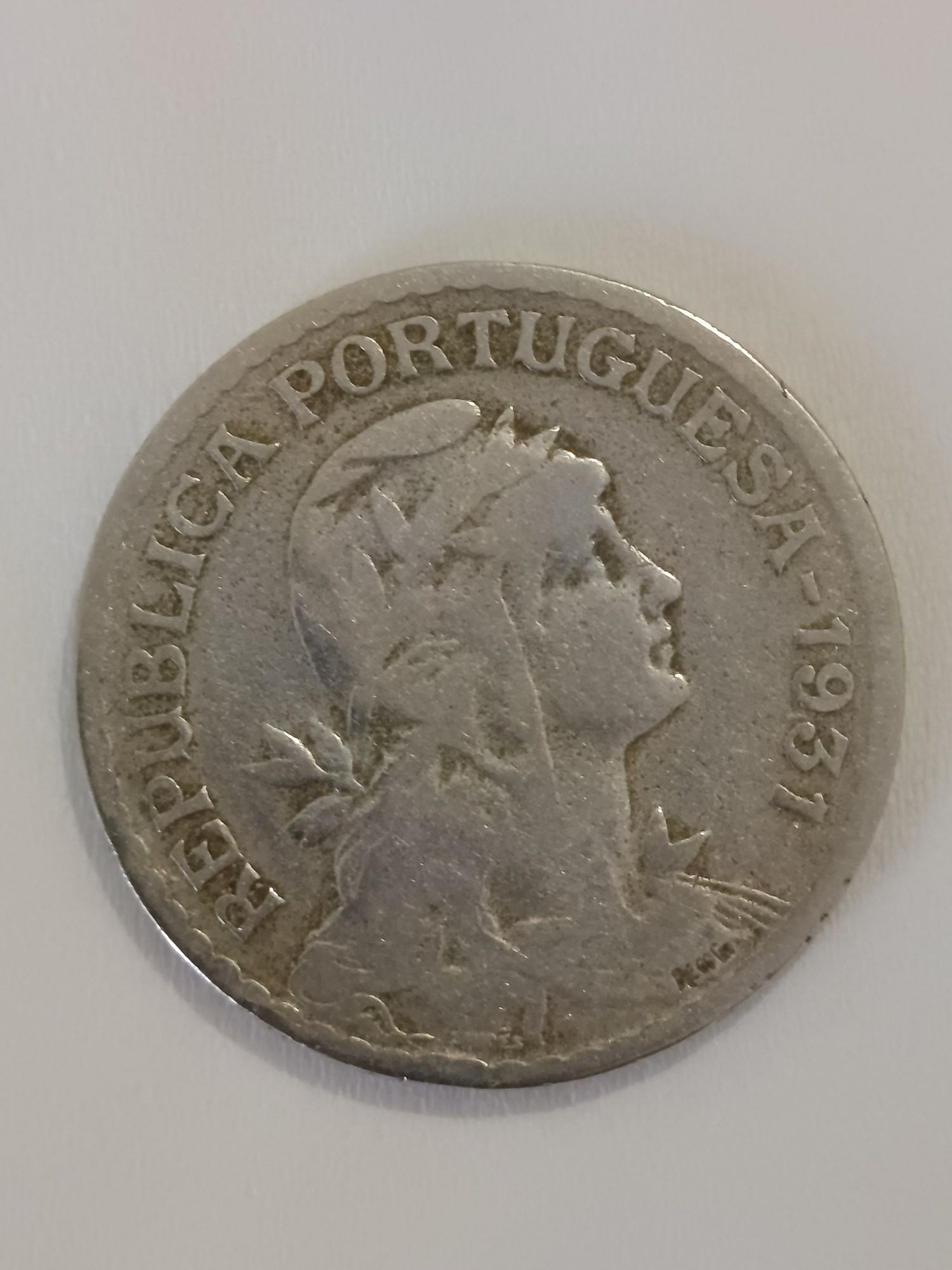 Moeda de 1 escudo da república portuguesa de 1931