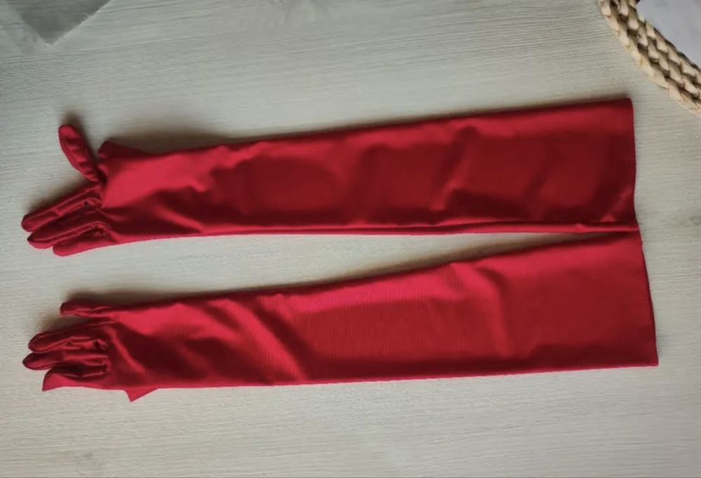 Сатинові Червоні Рукавички