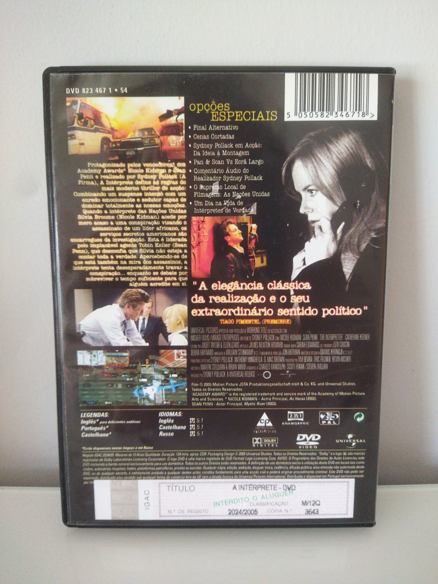 A intérprete, DVD