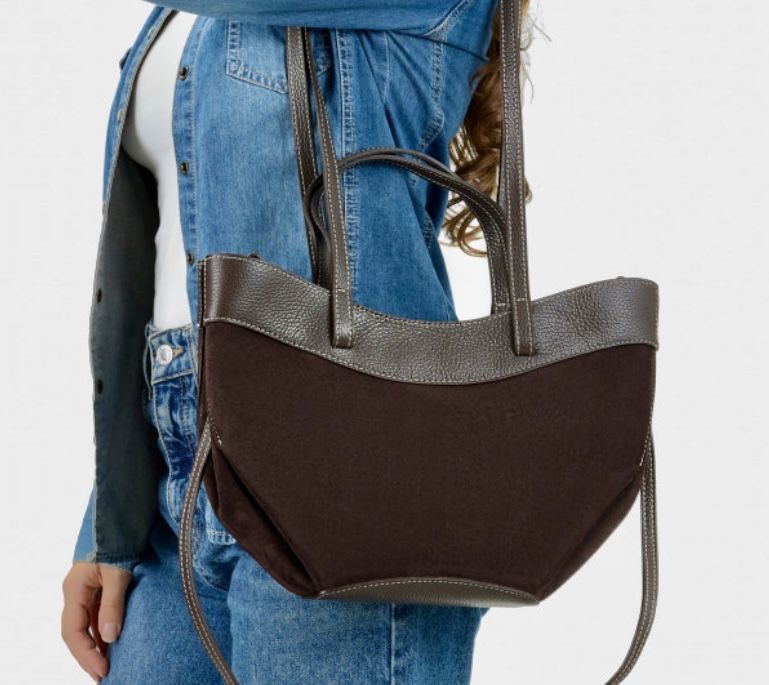 Сумка шопер замшева коричнева чорна тауп Сумка замшевая шоппер Италия