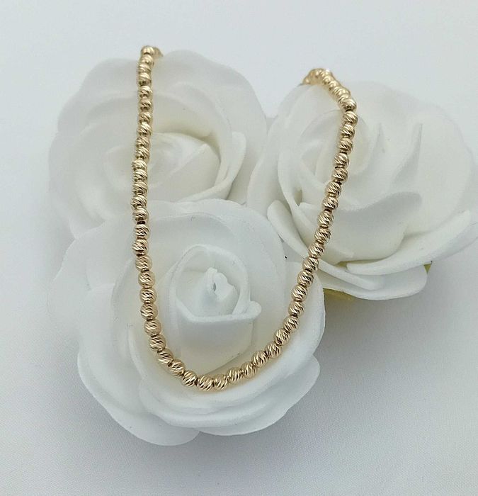 Złota bransoletka diamentowana 18 cm próba 585 NOWA Kulki/Fajne Okazje