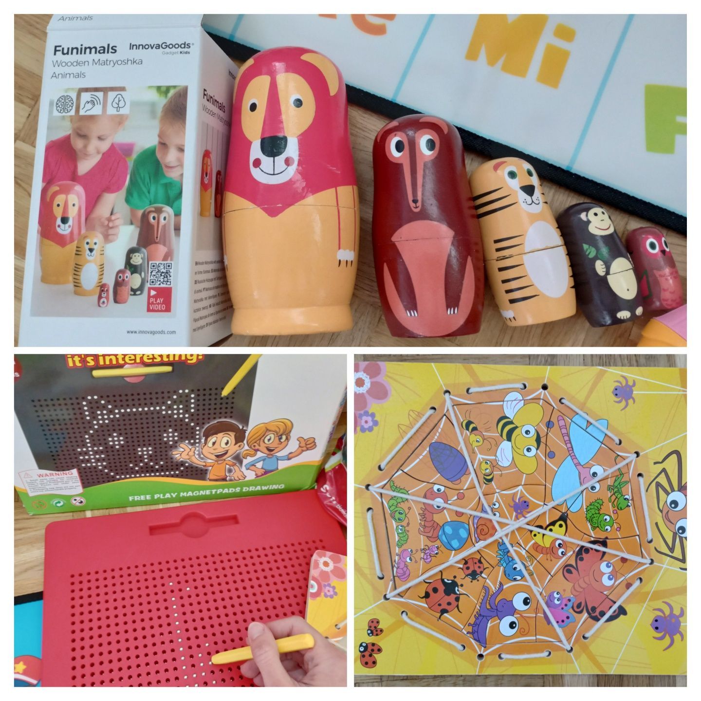 Zestaw zabawek 1-3 Fisher Price pianinko mata bąk klocki sensoryczne