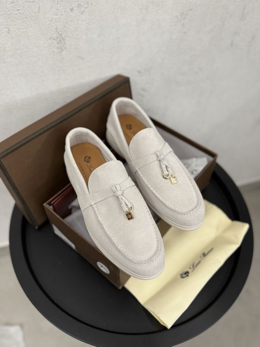 Лофери лорики loro piana лоро пиана балетки серые белые