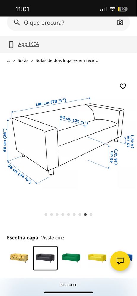 Sofá IKEA 2/3 pessoas