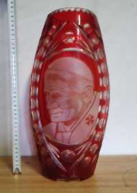 Wazon kryształowy z Janem Pawłem ll 37 cm