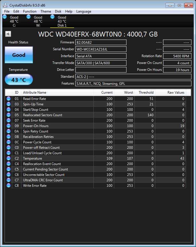 Dysk twardy HDD 4TB Western Digital WD Red WD40EFRX SATA-3 3,5"