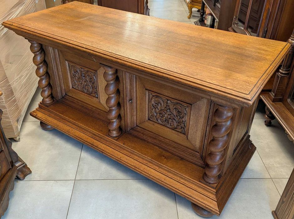 Piękna komoda,szafka neorenesansowa dąb