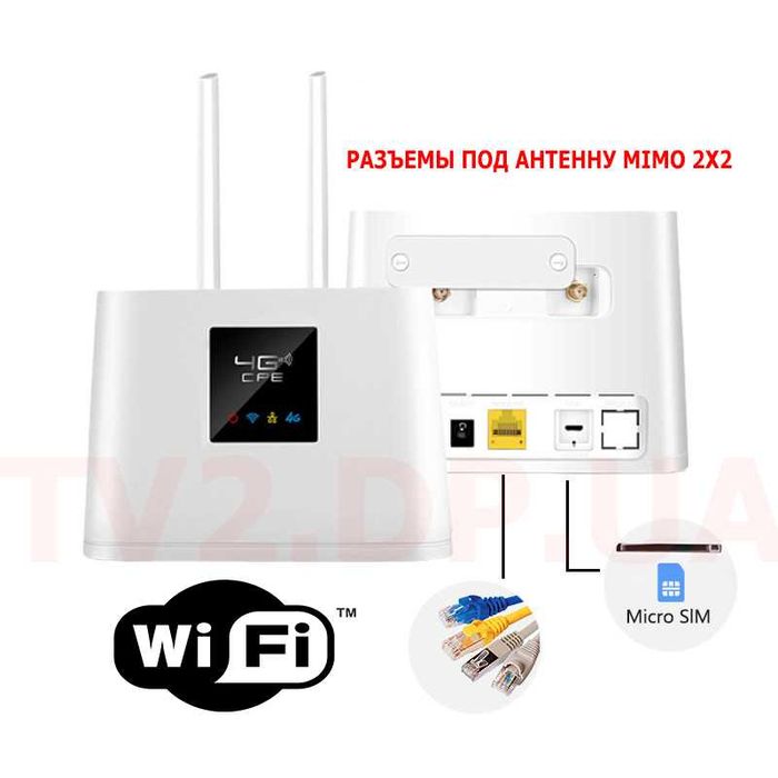 4G+3G Модем-Роутер Wi-Fi Huawei B535+ Антенны>Мобильный интернет LTE
