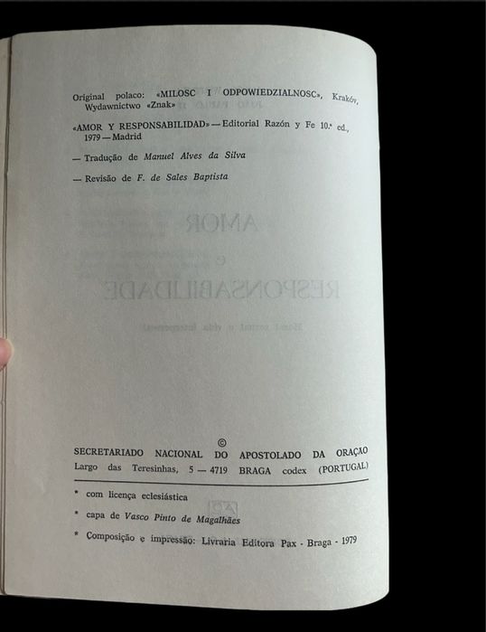 Amor e Responsabilidade - Karol Wojtyla