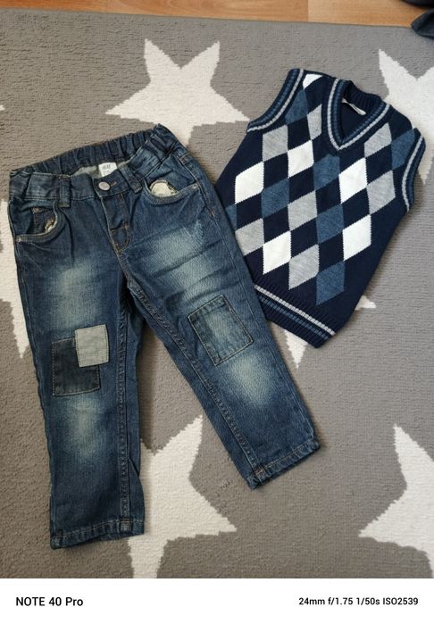 Spodnie Rozm 86 H&m i kamizelkaka rozm.86