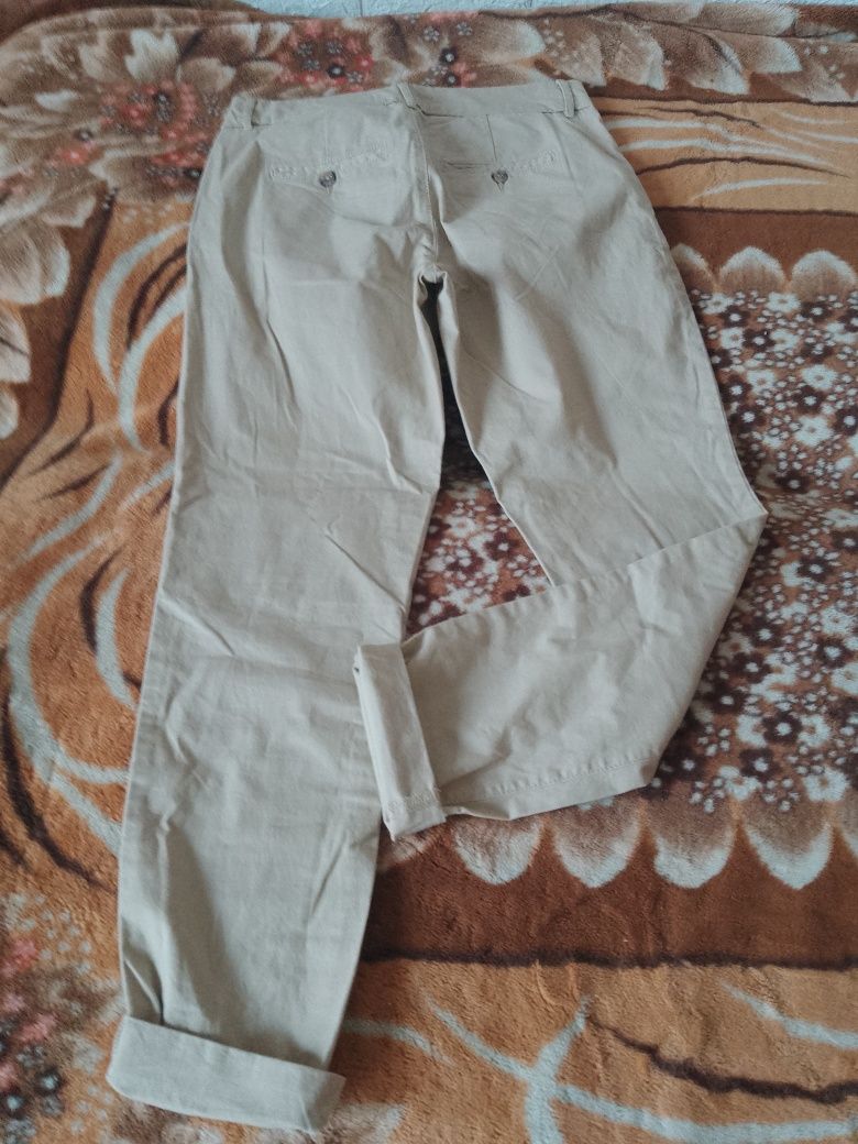 Spodnie bawełniane kremowe wizytowe rozmiar M firmy H &M