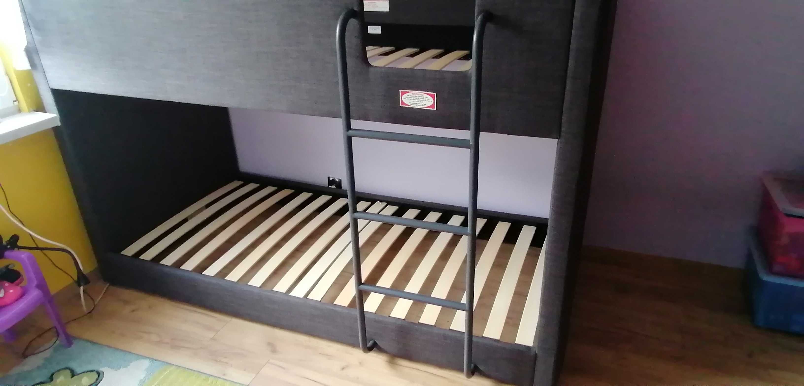 Łóżko piętrowe tapicerowane