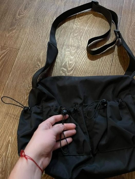 Чорна сумка карго нейлон