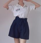 Vintage polo preppy white cotton T-shirt Biała bawełna polo buzka