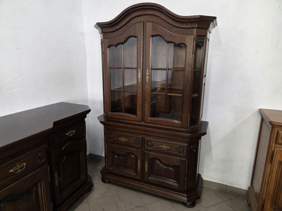 Jadalnia dębowa komoda witryna stół 6 krzeseł meble holenderskie