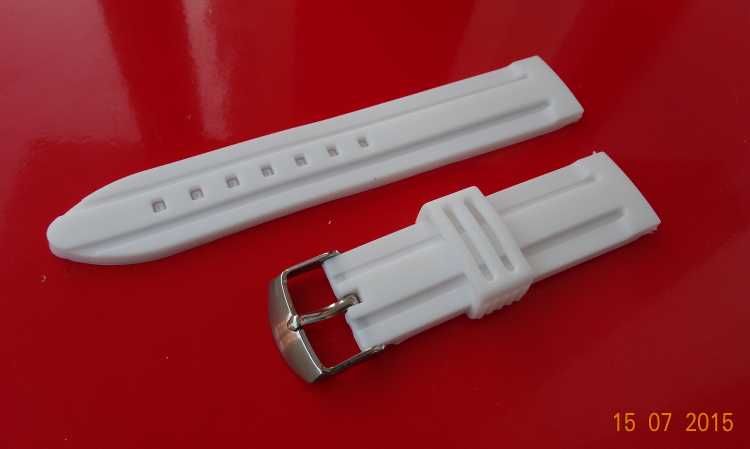 Pasek silikonowy do zegarka 22m 24mm czarny niebieski biały