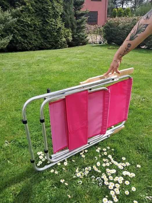 Leżak plażowy ogrodowy do 135kg 2 funkcyjny aluminiowy Polski produkt