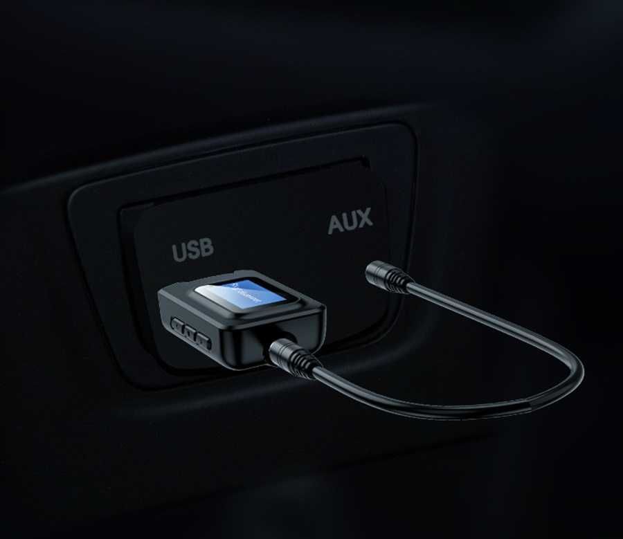 Nadajnik - odbiornik audio Bluetooth 5.0 z wyświetlaczem LCD BT-2IN1