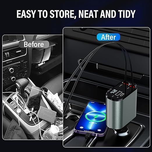 Luocai 120 W Chowana Ładowarka Samochodowa 4 W 1