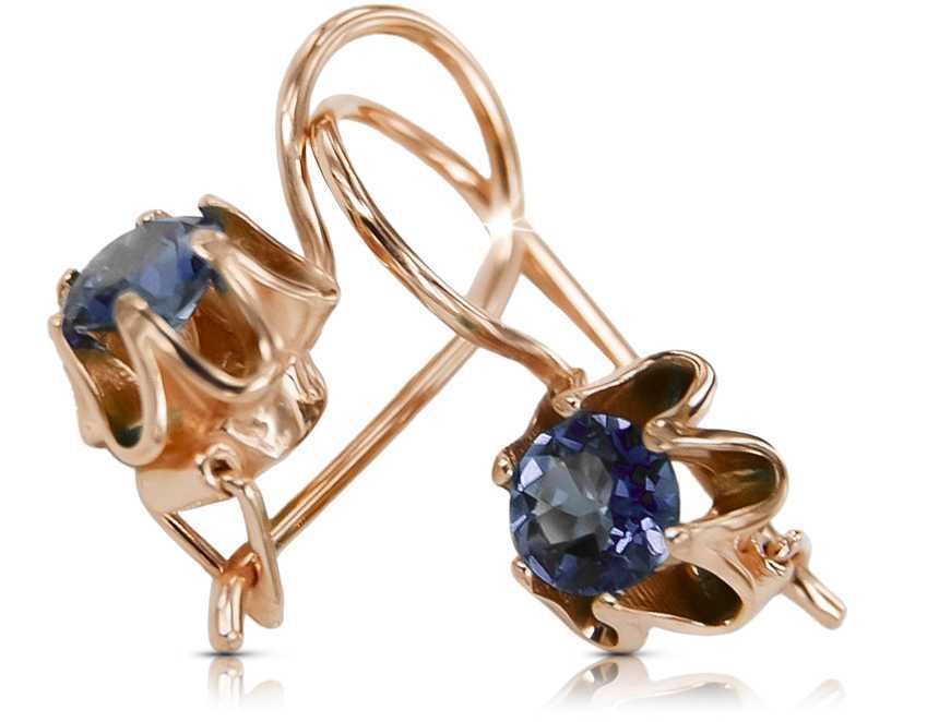 Rosyjskie kolczyki z 14k 585 różowego złota vec013 aleksandryt