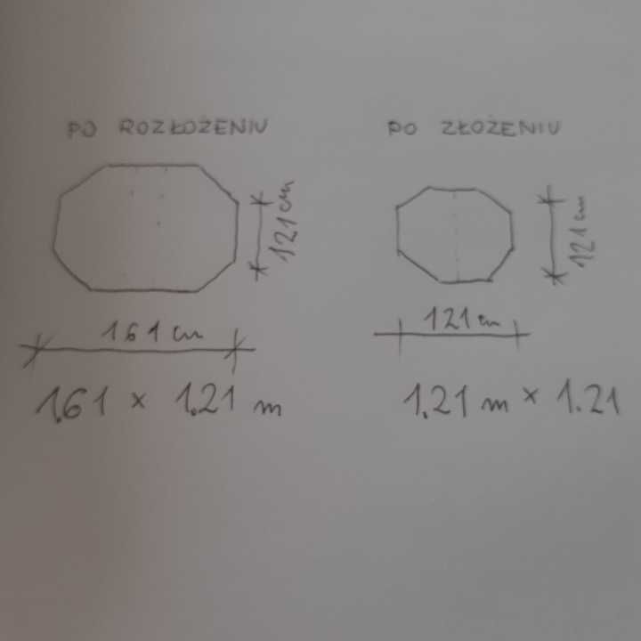 Włoski rozkładany stół 121/161 cm na stylowej nodze